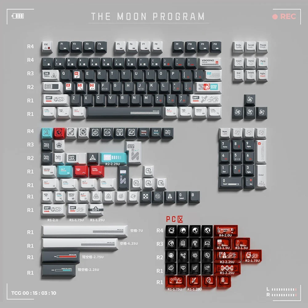 Lunar program keycap PBT sublimation PC transparent original factory height