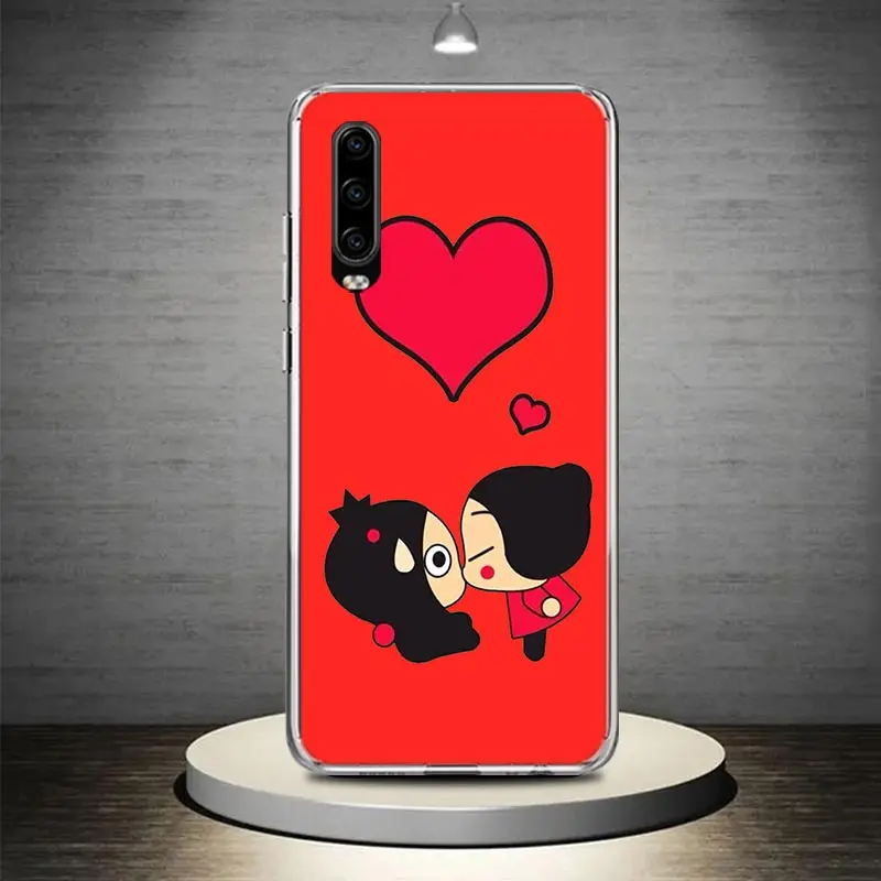 Cute Cartoon Pucca Garu Phone Cover Case For Huawei P30 P40 P10 P50 P20 Lite P Mate 10 20 30 40 Pro + Art Pattern Coque Funda