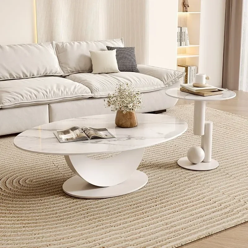 for Nordic Crescent Rock Slab Coffee Table Simple Living Room Small Apartment Home Rental House Combination