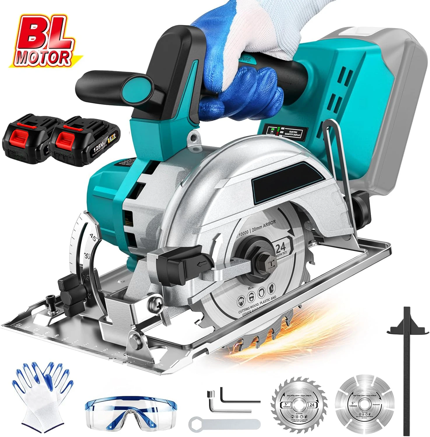 Makita – scies circulaires électriques sans balais, 5 pouces, 125MM, réglage pour le travail du bois, outil de coupe électrique pour batterie 18V