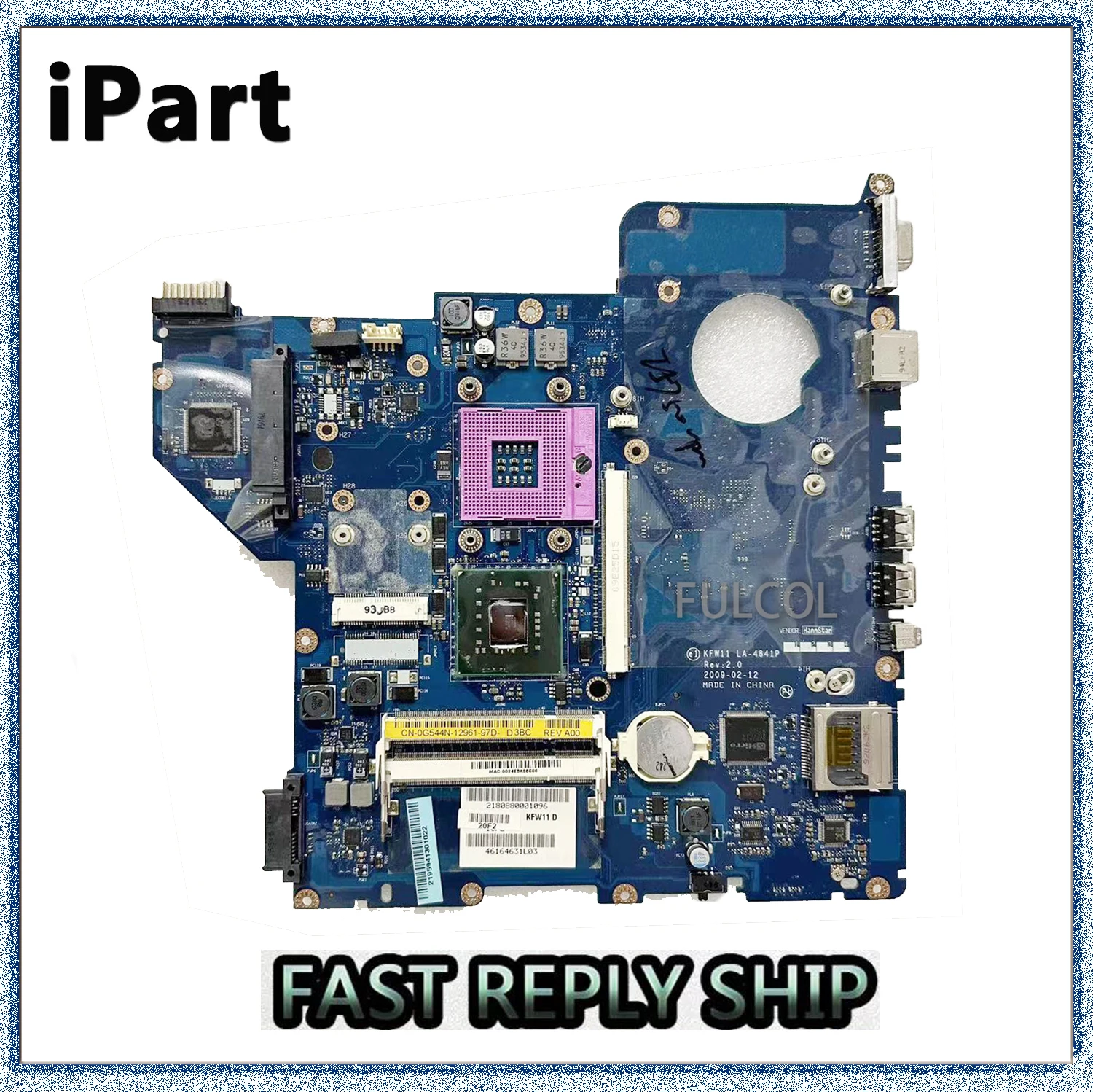 

CN-0G544N 0G544N G544N For DELL Inspiron 1427 Laptop Motherboard With SLB97 KFW11 LA-4841P REV 2.0 DDR2 Mainboard Original