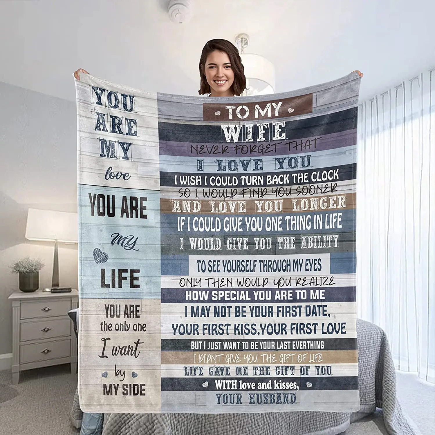 To My Wife Blanket from Husband Birthday Gifts for Wife Romantic Gifts for Her Husband to Wife Blanket Wife Birthday Gift Ideas