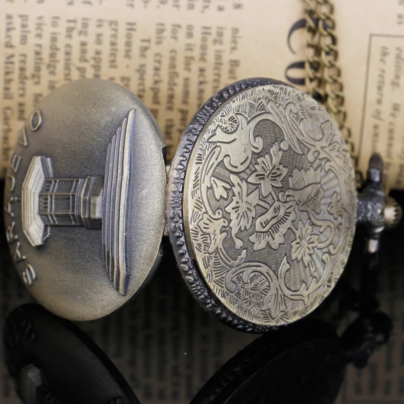 خمر البرونزية Sarajevo-themed ساعة الجيب قلادة قلادة للرجال والنساء سحر مجوهرات هدايا Relojes دي Bolsillo