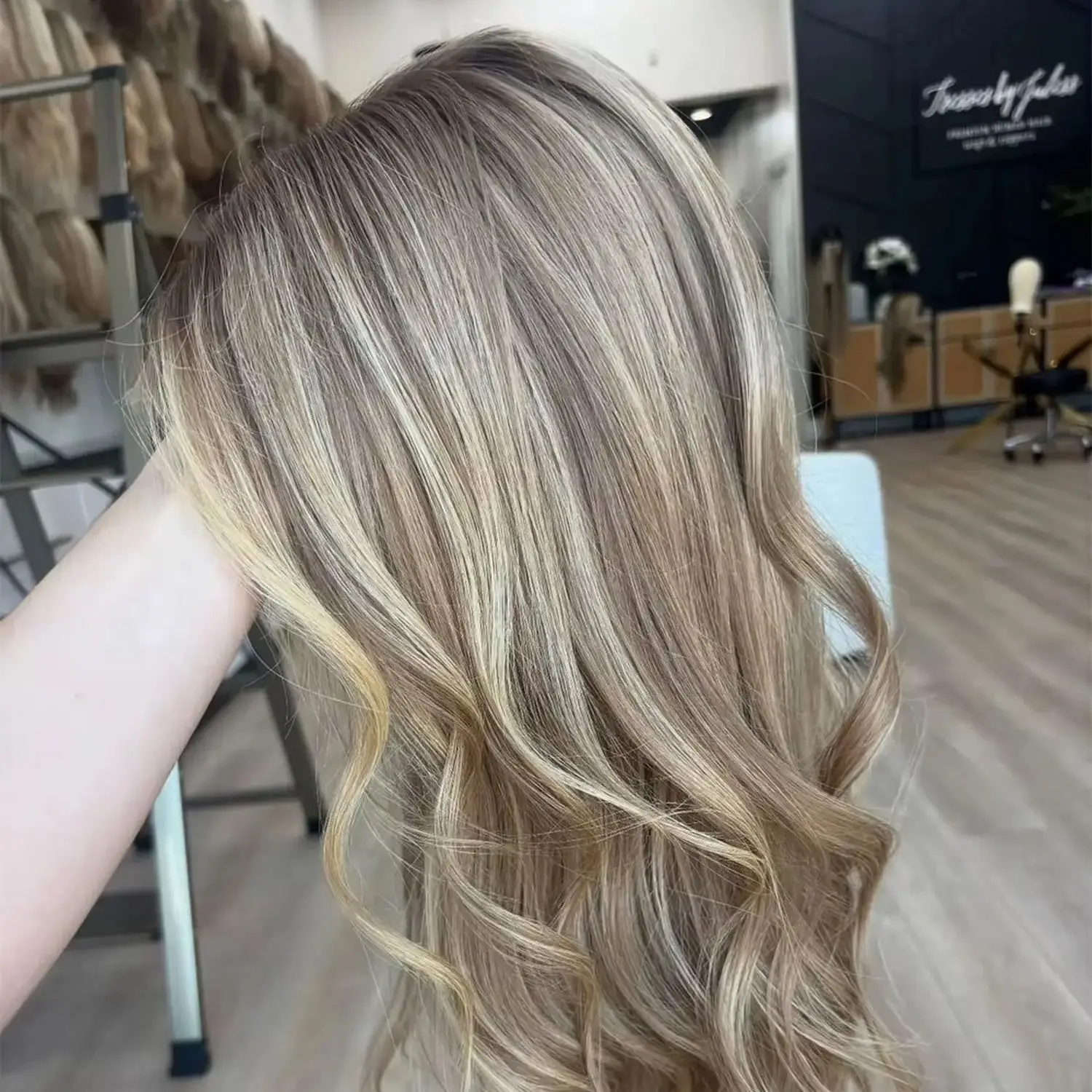 Soft Ladies Wig Long Length Loose Wave Lace Top Wigs Ombre Highlight Glueless Wigs Synthetic Hair High Quality Daily Cosplay Use