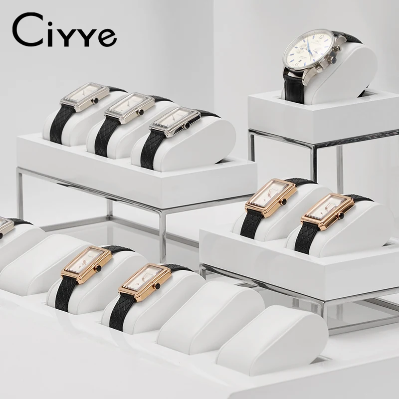 Ciyye PU Leather Watch Display Stand Set for Jewelry Wrist Watch Display Props Jewelry Organizer Stands for Shop Counter Windows