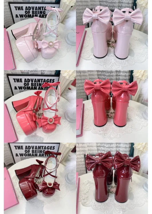 

Весна и осень 2024, новые оригинальные милые японские женские туфли на высоком каблуке в стиле Лолиты, элегантные туфли принцессы с ремешками для женщин