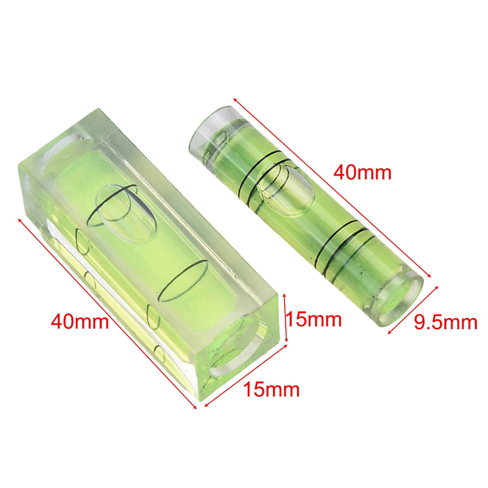 Practical Levelers Spirit-Level Mechanical Strip Plastic Transparent +Green 2 Pcs Bead Type Bubble Easy To Use