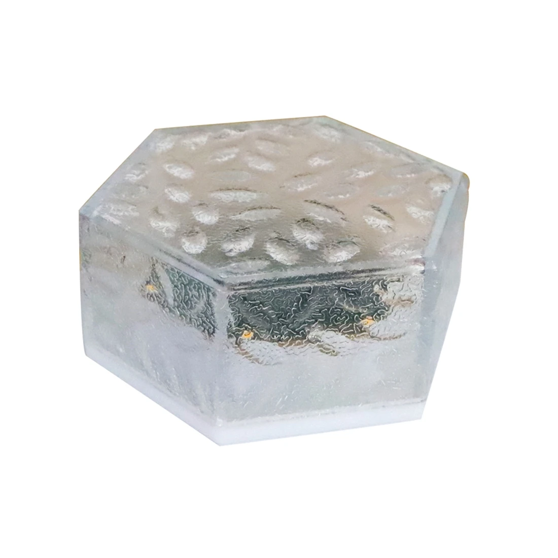 ไฟสนามกันน้ำพลังงานแสงอาทิตย์ทรงหกเหลี่ยมตกแต่งโคมไฟอิฐน้ำแข็งสำหรับสวนบันได (B)