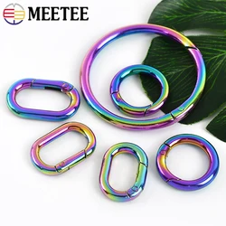 5/10/20Pcs Rainbow Metal Spring O Ring Buckle Snap Hook Clip Clasp Keychain Carabiner Handbag Belt Strap DIY Bag Making Hardware