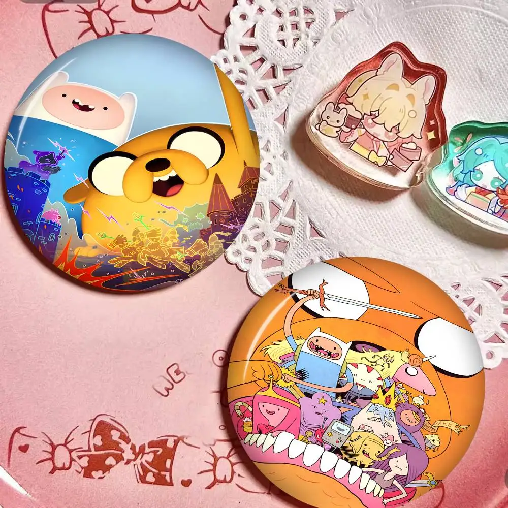 Anime Cartoon A-AdventureS Time Creative Tinplate Soft Button Pins Animal Icon Brooch Lapel Backpack Badge Accessories Pin view 3