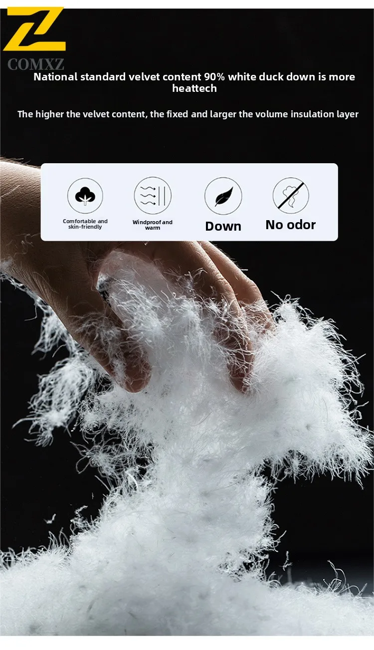 الرجال أسفل سترة 2025 جديد عصري متعدد الاستخدامات 90 الأبيض بطة أسفل سميكة الباردة برهان الدافئة باركر معطف في الهواء الطلق سترة شتوية غير رسمية