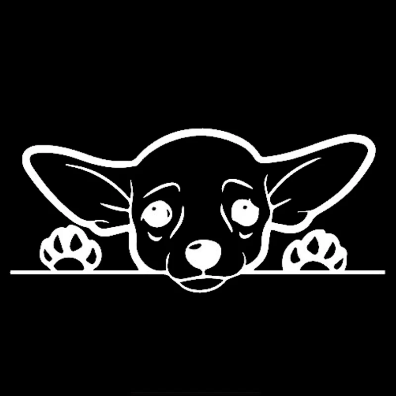 Lykx adesivo fofo de cachorro chihuahua, acessórios externos, decalques de vinil para caminhões, vans, suv, janelas, paredes, copos, laptops