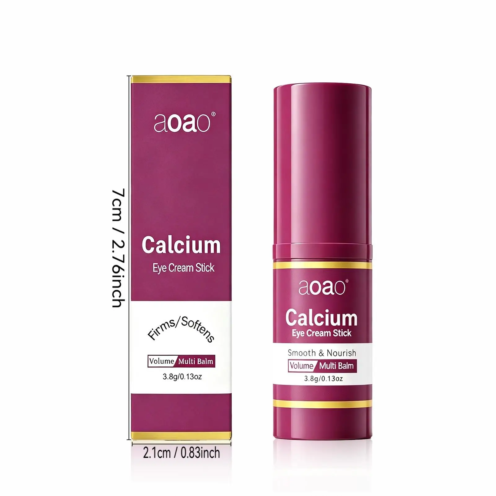 3.8g aoao Calcium Eye Cream Multi Balm Stick, Collagen Retinol Formula, Nourishing Moisturizing Eye Care Stick.