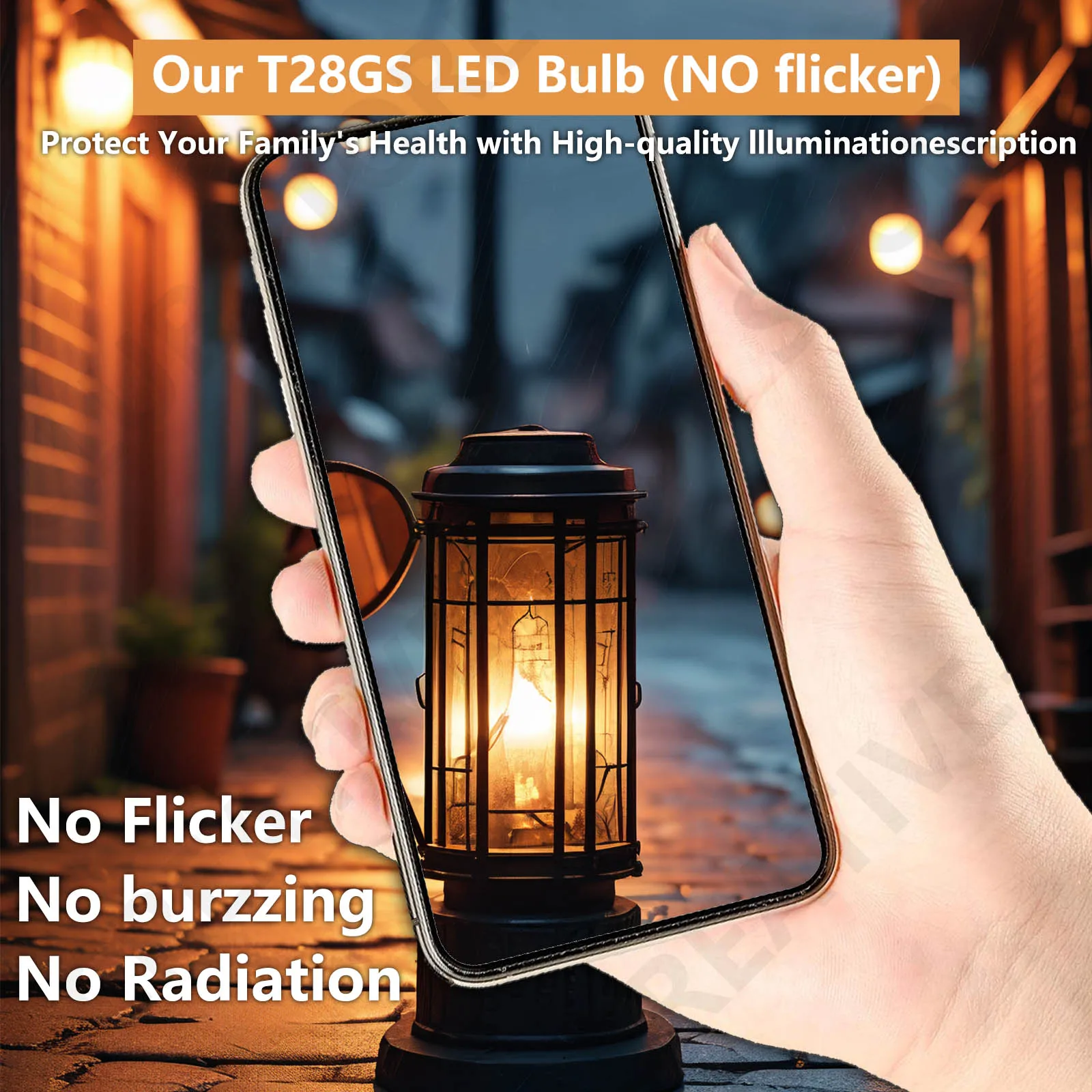 

T28 LED Tubular Light Bulb E27 Clear Glass 1-1.5W 2200K 220V Vintage Dimmable Filament Bulbs Chandelier Indoor Living Room Bulbs