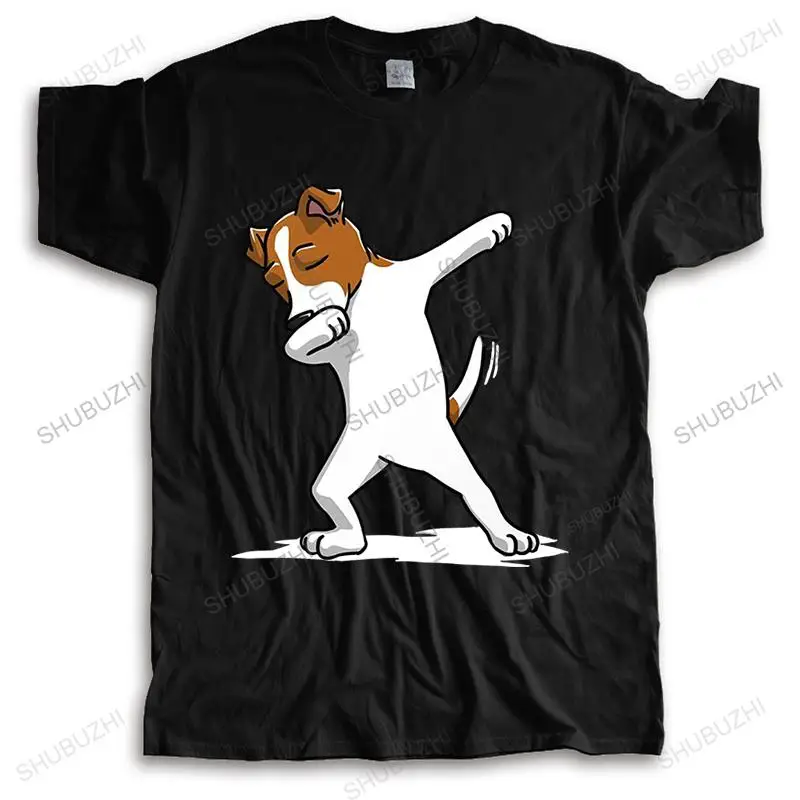 Recién llegado, camiseta de verano para hombre, manga corta, cuello redondo, gran oferta, camiseta de algodón de alta calidad a la moda de Jack Russell Terrier para niños