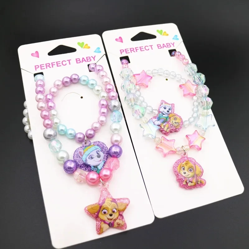 Paw Patrol Sweater Chain Girls Necklace Bracelet Christmas Children Day New Year Kawaii Pink Beautiful Birthday Toy Gift