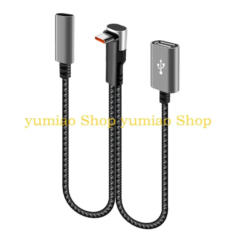 587B Type C To Double USB Female Charging Cable 25cm Design U Disk Expansion Cord For Smartphone Tablet Car