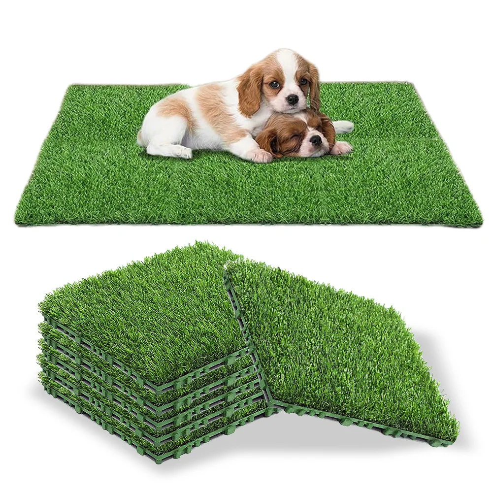 

10 Pcs 12 Inchx12 Inch Square Artificial Grass Mat Green Interlocking Grass Flooring Tiles Turf Mat Grass Rug for Indoor Outdoor