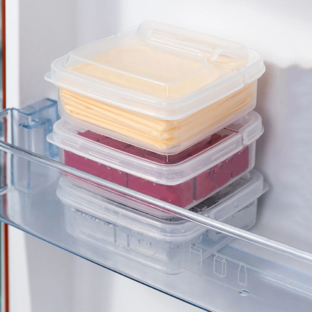 

4pcs Butter Cheese Containers Transparent Food Storage Boxes for Fridge Refrigerator Keeper Slice ganizer Preservation