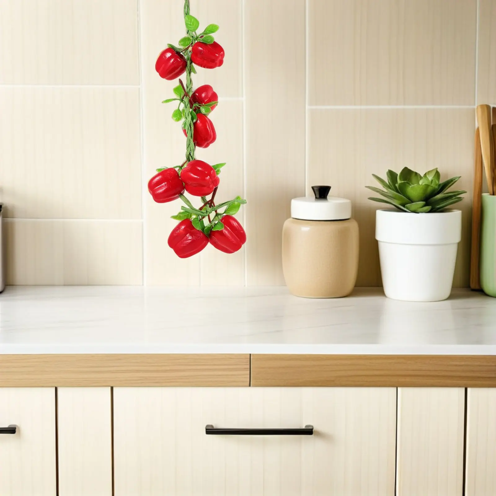 

5 шт. Декоративные искусственные красные перцы чили, имитация фруктов, гирлянда-лиана, для декора фермерского дома, вечеринок, стен, дома