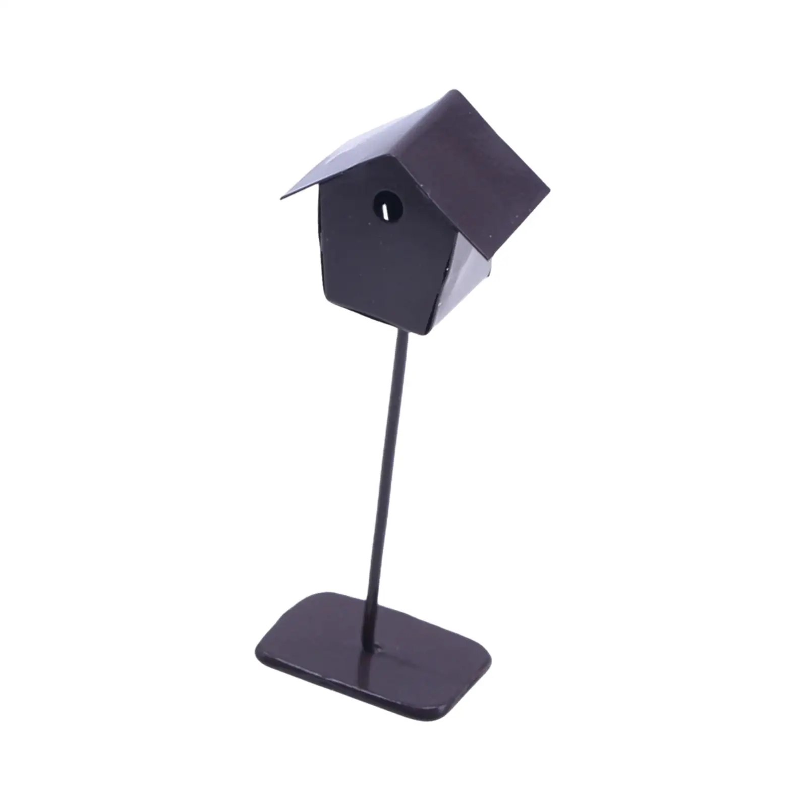 Dollhouse Bird House 1:12 Mini Fairy Garden Bird House Durable Simulation Rustic Iron for Micro Landscape Decor Accessories
