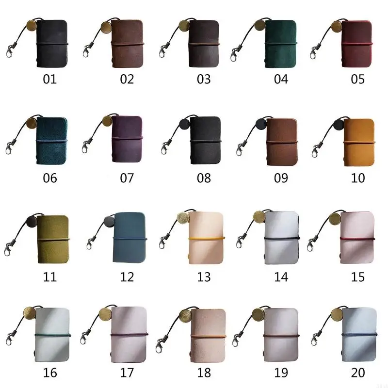 594A Retro Leather Notepad for Men Women Planner Notepad with Unlined Paper 64 Pages