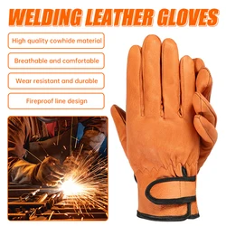 Guantes de soldadura de cuero de piel de oveja, guantes de trabajo de soldadura, protección de seguridad, guantes resistentes al desgaste para conductores de motocicleta