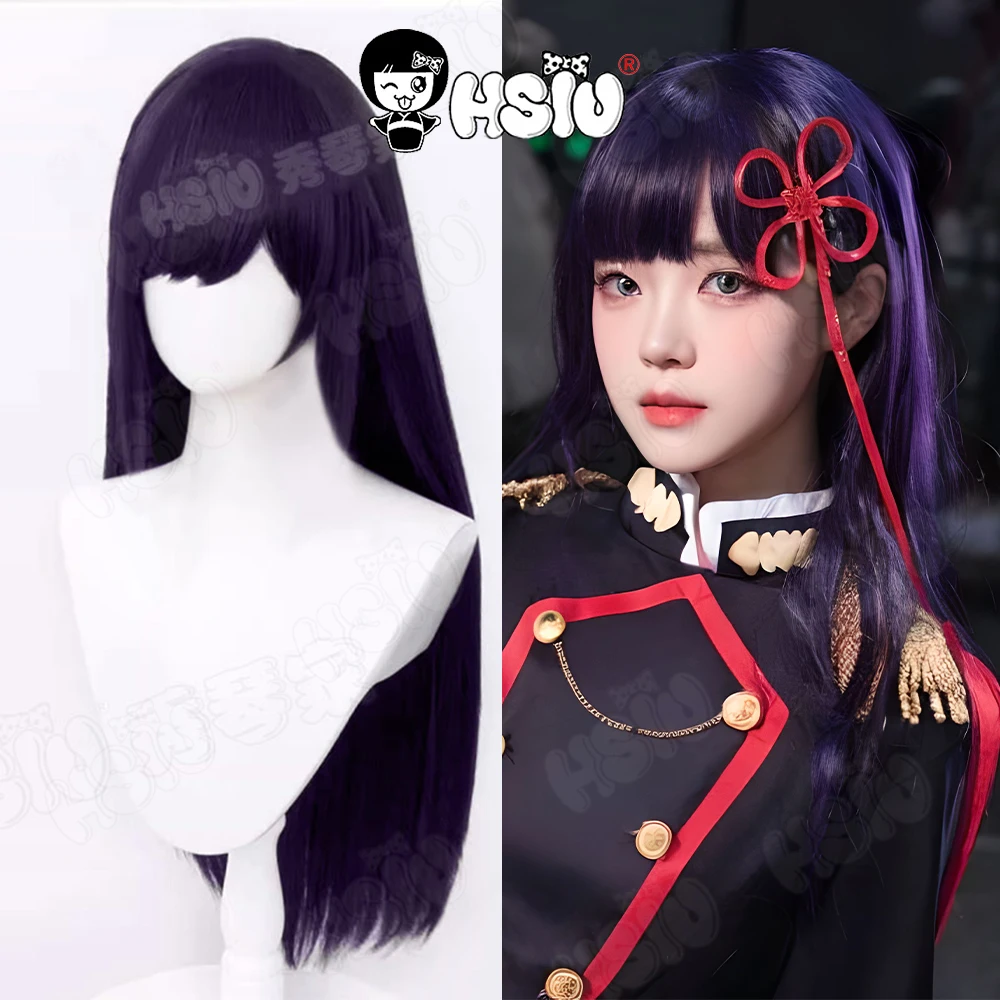 Yamashiro Ren Cosplay Wig HSIU 80cm black purple Long hair Synthetic Wig Anime Mato Seihei No Slave Yamashiro Ren Cosplay Wig