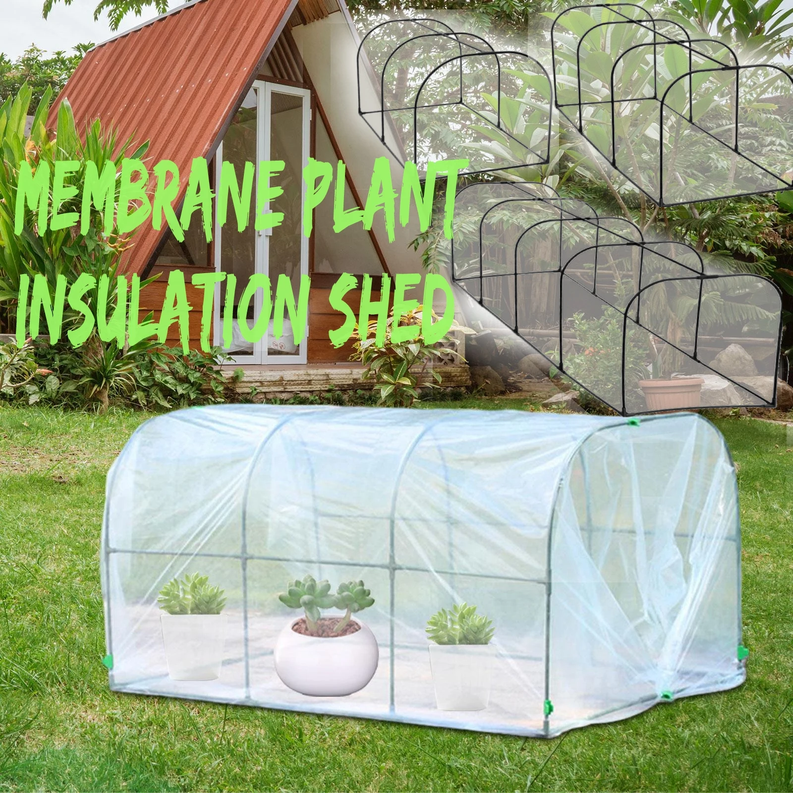 Garden Greenhouse Small Green House with Film Portable Greenhouse Frame Greenhouse Film Hoop Set for Garden Patio Vegetable