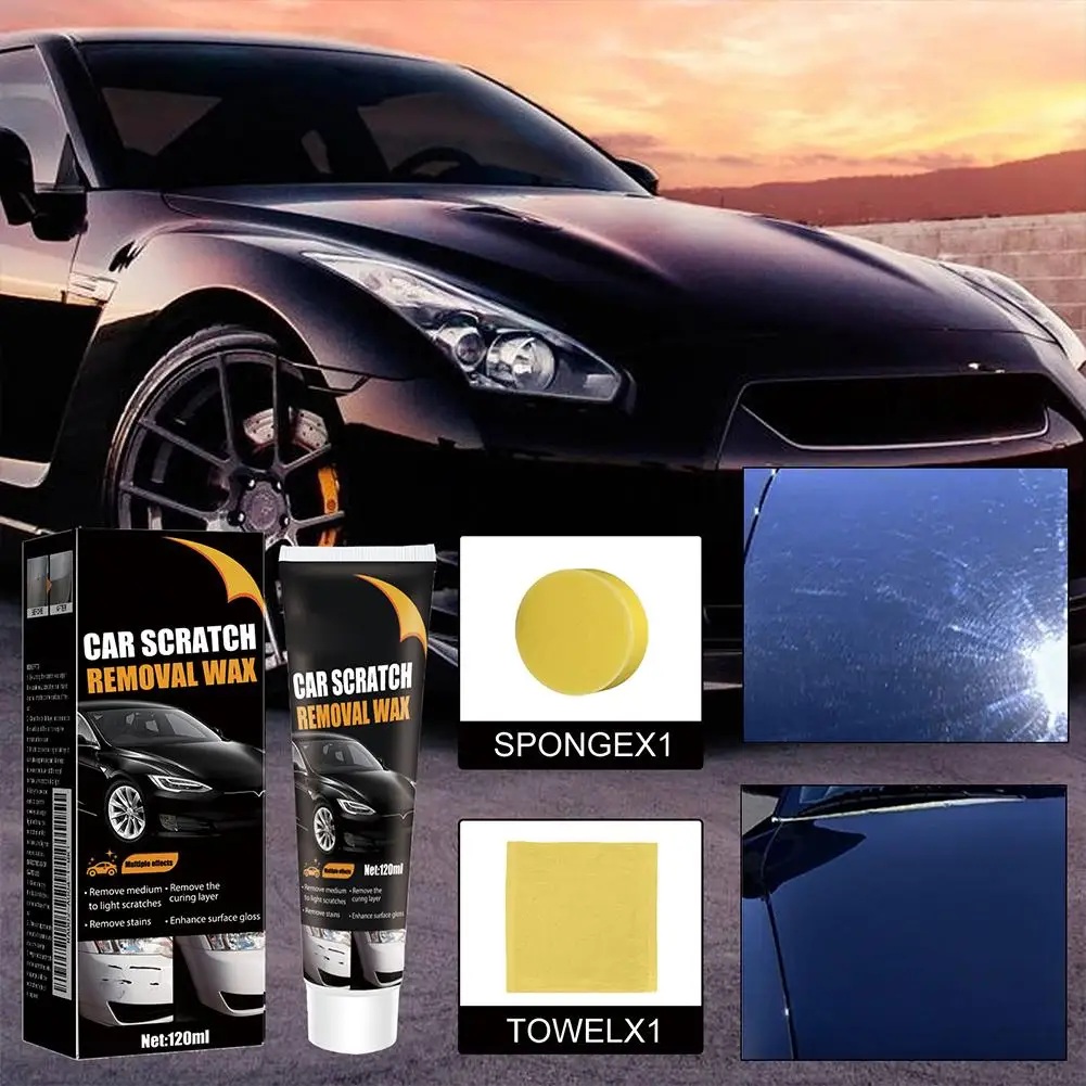 3-in-1 Car Scratch Remover Wax Decontamination Polishing Agent Paint Guard Scuff Repair Paste for Swirls & Handle Marks