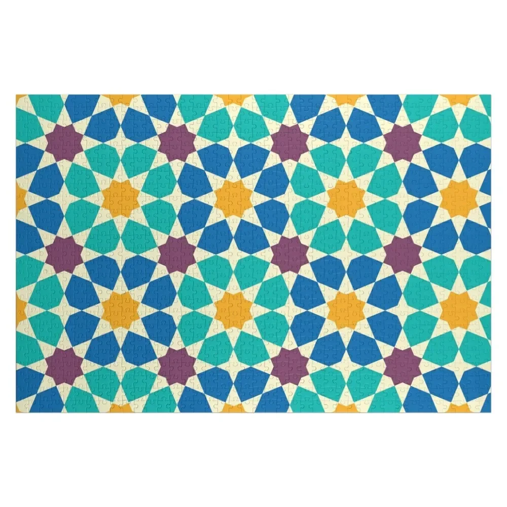 

Moroccan pattern. Patchwork mosaic with traditional folk geometric ornament Jigsaw Puzzle Children Wooden Boxes Puzzle