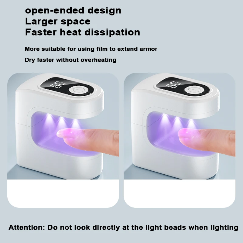 Compacte en draagbare vierkante snoepgouden lamp met twee niveaus getimede sneldrogende nagelplaten