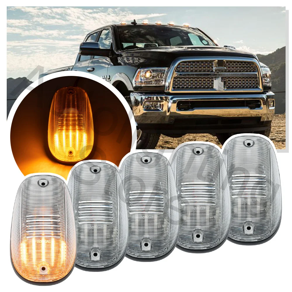 

5pcs LED Front Cab Roof Lamps Housing For Dodge Ram 1500 2500 3500 2003-2018 Sprinter 3500 Top Clearance Marker Front bulb shell