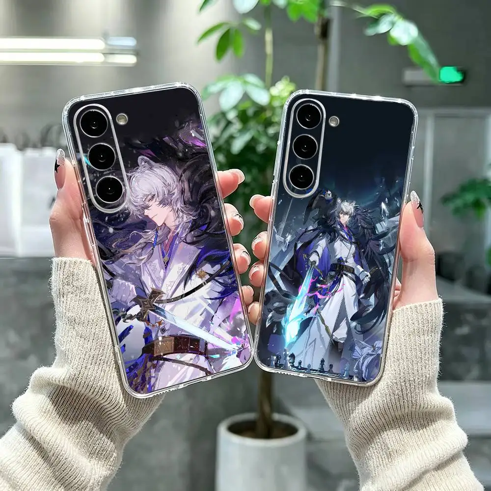 AK SilverAsh Snow Leopard Daddy Clear Hard Phone Case For Samsung A71, A70, A52, A51, A40, A30,Transparent Cover
