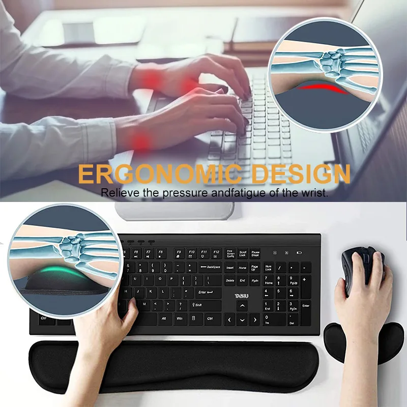 

Mouse & Keyboard Wrist Support Pad Protection Rest pad For PC Gamer Office Laptop Keyboard Mouse Mat Memory Nonslip Cotton Rest