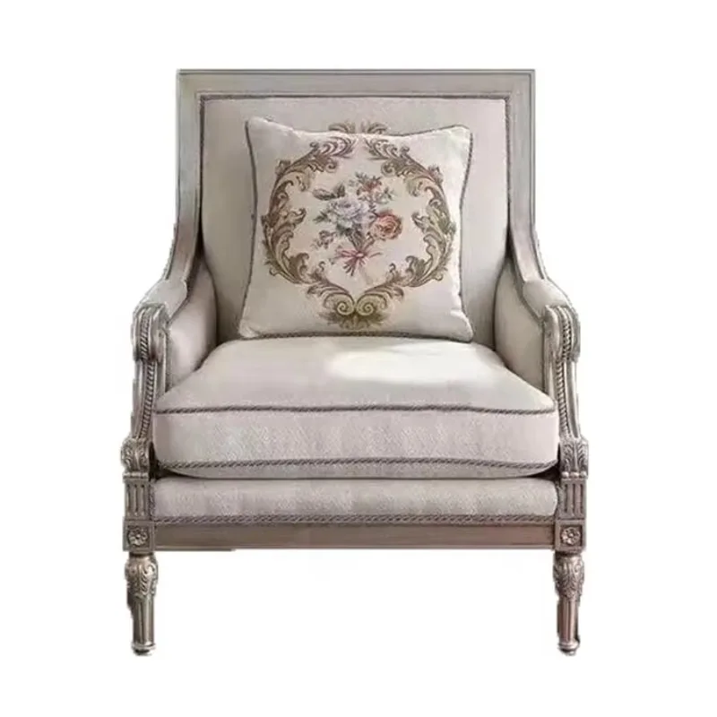 High Quality Classical Design Solid Wood Chairs for Living Room Sofa with Pattern
