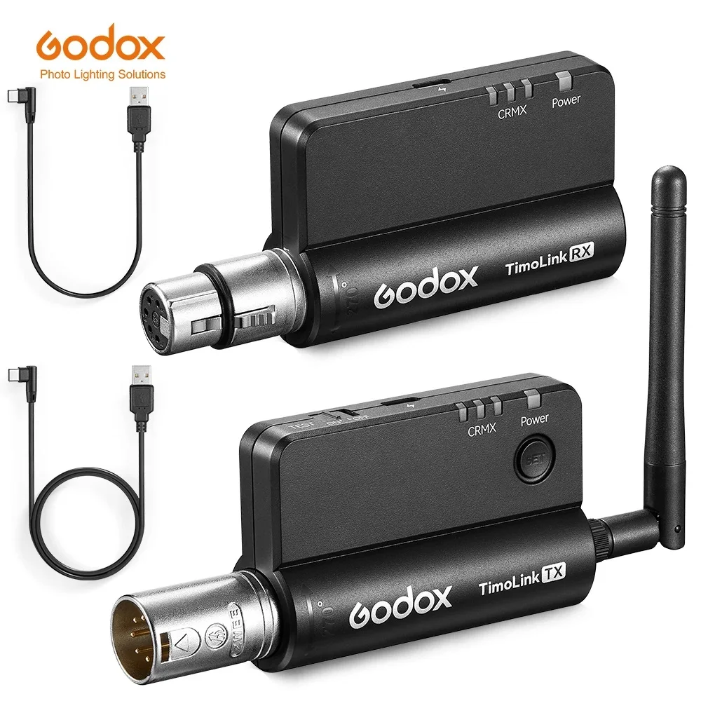 Godox TimoLink TX RX Wireless DMX  Transmitter Receiver Set Automatic Frequency Hopping Built-in CRMX Lumenradio