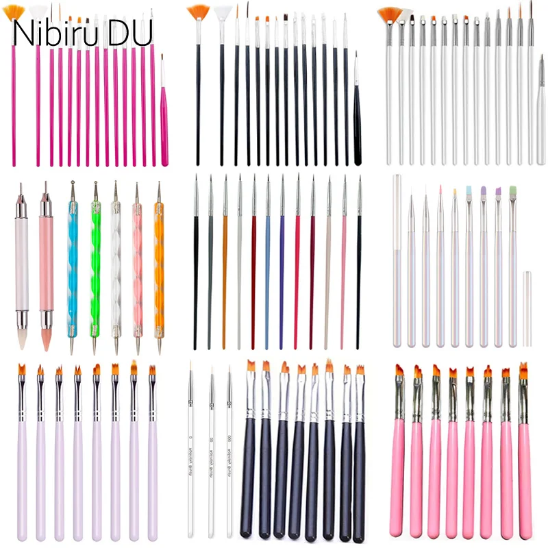 

3/30Pcs Nail Art Liner Drawing Painting Nail Brushes set Professional Acrylic Powder Manicure Uv Gel Polish Draw Paint Nail Tool
