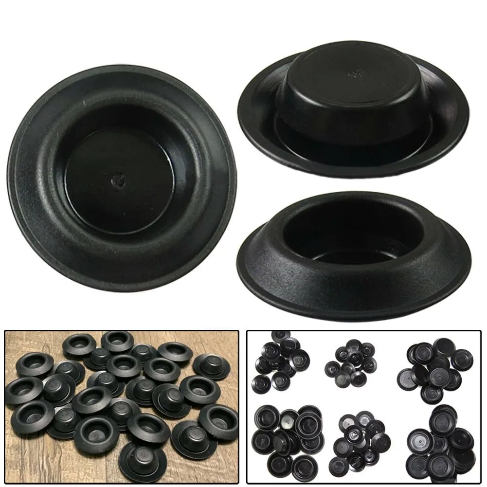 60Pcs Flush Mount Black Plastic Hole Plug Assortment Auto Body Sheet Metal Recessed And Flush Type Automotive Parts