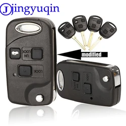 Jingyuqin-Coque de clé de voiture pliable à distance avec boutons, coque pour Toyota Yadditif, Carina, CorTrustAvensis, Toyota 43, Toyota 47, Toyota 48