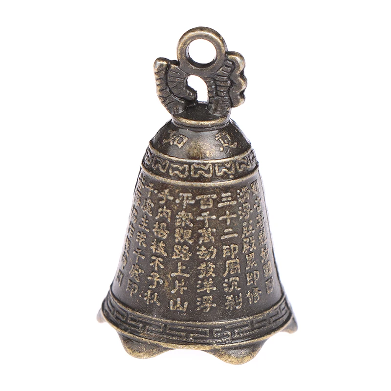 Retro Antique Bell Chinese Mini Sculpture Pray Guanyin Buddha Bell Shui Feng Bell Pendant For Home Table Decoration Gift