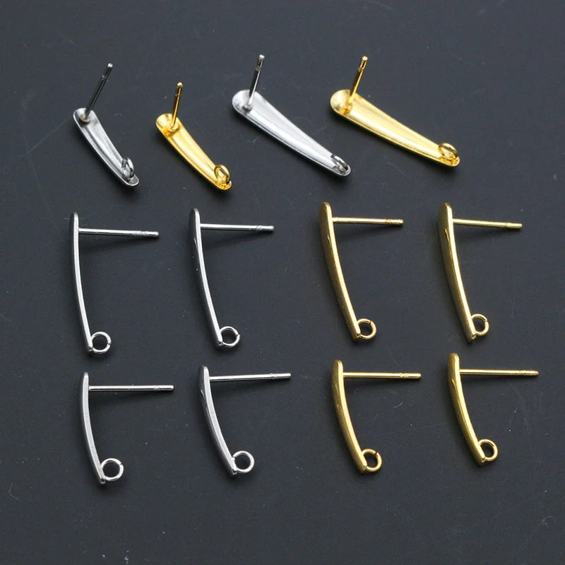 15x12mm/20x13mm 20pcs/Lot 316 Stainless Steel Earring Studs Hooks Findings Earwire For Jewelry Supplies Accessories