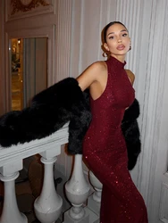 Partywear Dresses For Women Fashion Sexy Streetwear Solid Sleeveless Tank Sheath Hip Wrap Long Vestidos Robes Female Elegant