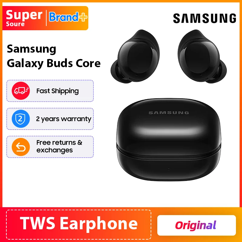 Samsung Galaxy Buds Core mit aktiver Geräuschunterdrückung (ANC), langer Akkulaufzeit, wasserdicht.