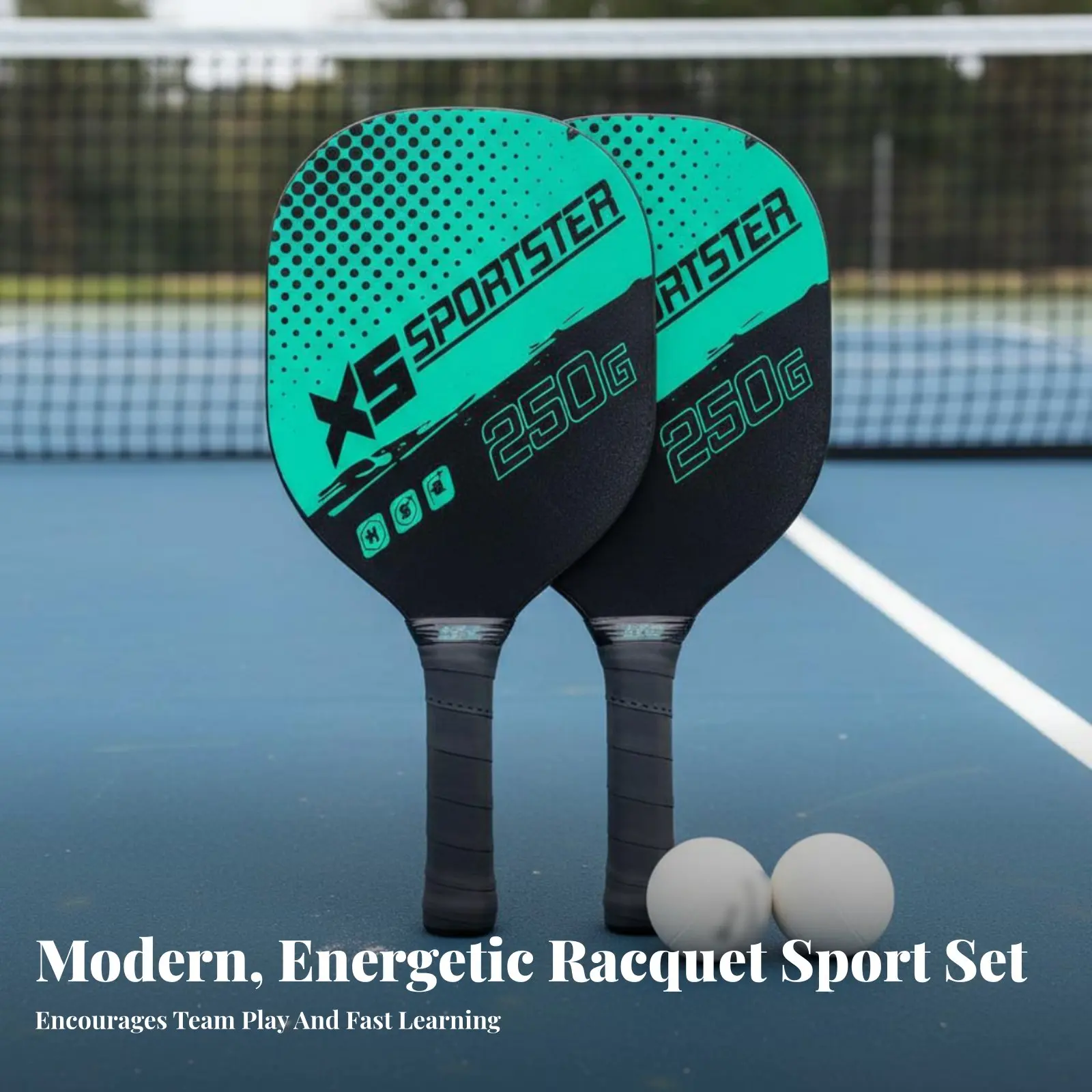 

Pickleball Paddle Set Comfortable Ergonomic Grip Pickleball Game Set Sports Equipment Large Sweet Area Shock Absorbing