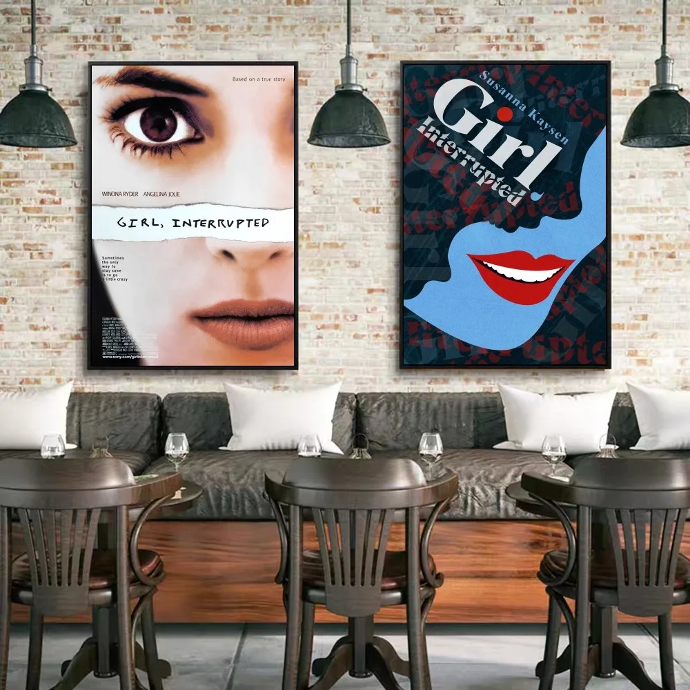 GIRL, INTERRUPTED Vintage Posters Sticky Retro Kraft Paper Sticker DIY Room Bar Cafe Kawaii Room Decor