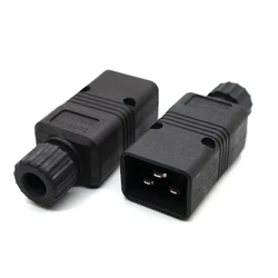 4000W CE ROHS 16A IEC320 C19 C20 UPS PDU Power Rewirable Connector Assemble Wire Receptacle Male Female Convert Socket Plug