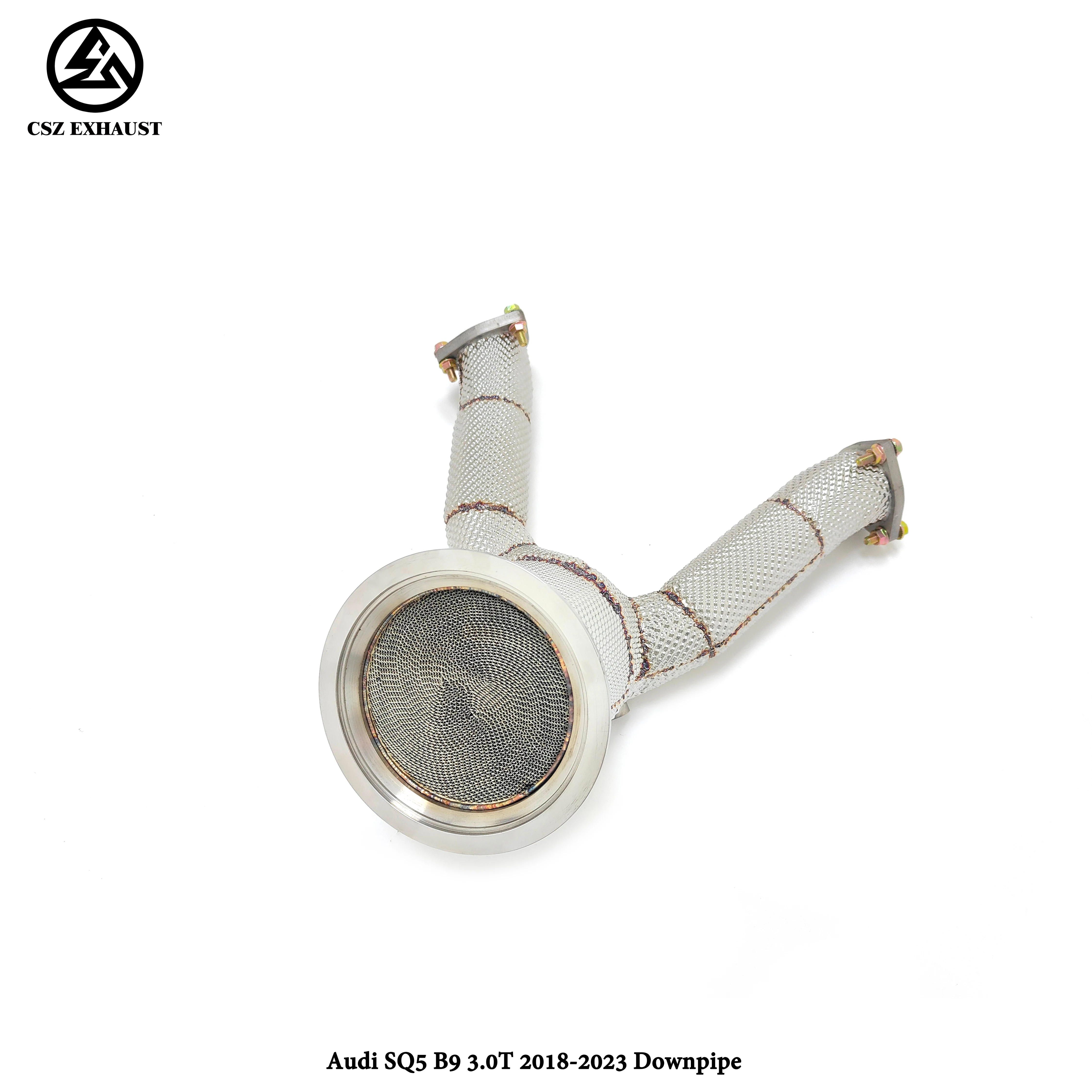 Hochwertiges CSZ-Tuning-Auspuffanlage Catted Downpie für SQ5 B9 3.0T High Flow Katalysator Downpipe-Auspuff