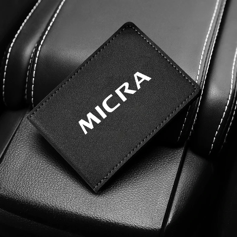 Leather Driver License Holder Card Bag Driving ID Credit Card for Nissan Micra k11 k12 k13 k14 2022 2020 2021 Car Accessories