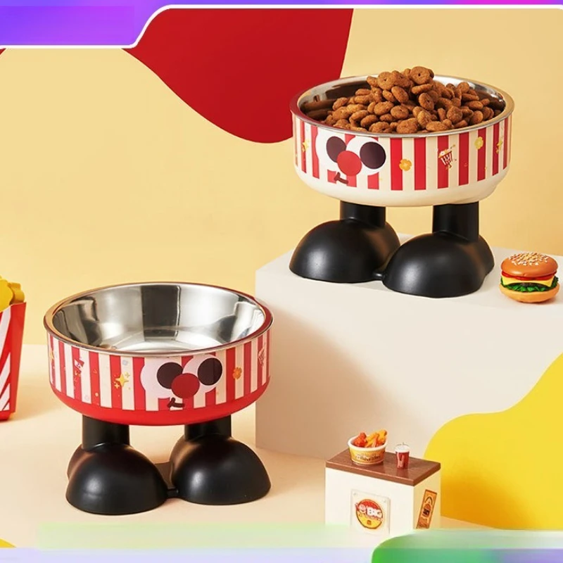 

Pet Stainless Steel Bowl, Tall Bowl, Popcorn Neck Protection, Dog Bowl, Non-slip and Anti-knock, Raised Cat Food Utensils